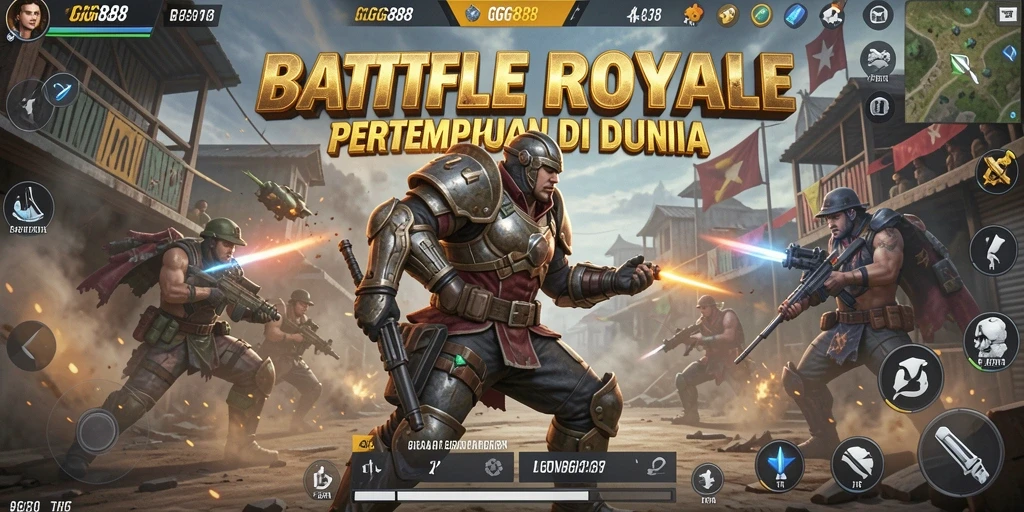 Tampilan gameplay mendebarkan dari GGG888 dalam pertempuran Battle Royale.