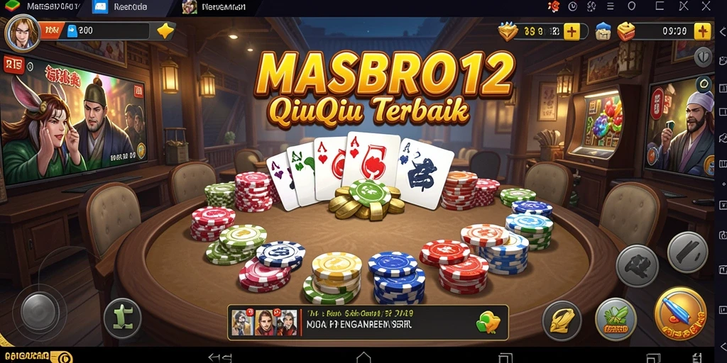 Screenshot utama MASBRO12 menampilkan aksi seru permainan QiuQiu.