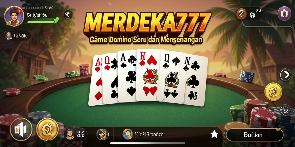 Tampilan gameplay menyerukan dari MERDEKA777, seru bermain Domino.