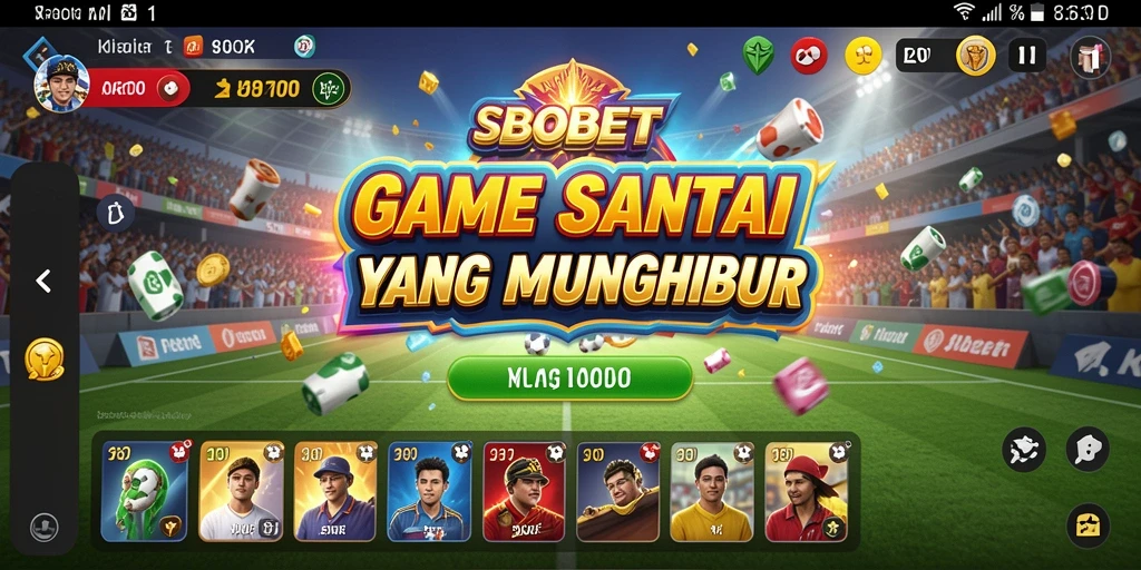 Screenshot menunjukkan gameplay santai dari SBOBET yang penuh warna.